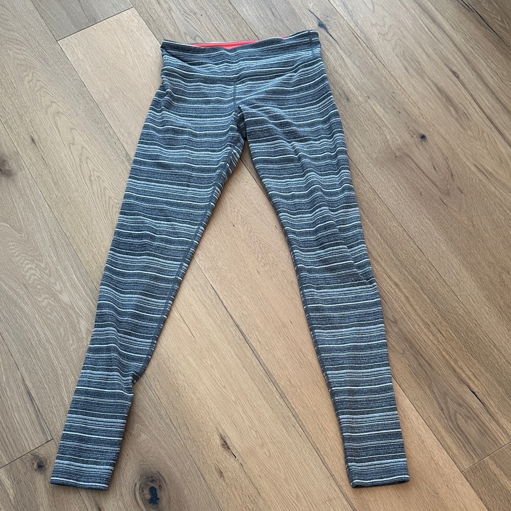 lululemon athletica Gray Striped Leggings